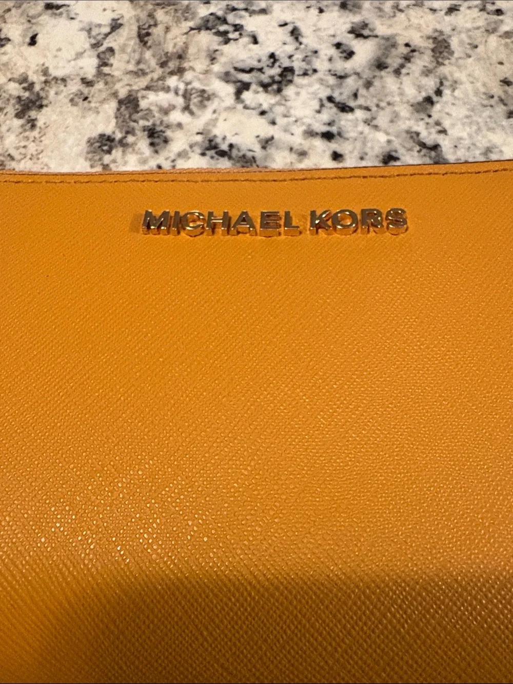 Michael Kors Zip-Around Saffiano Wallet in Mustard Yellow - Picture 2 of 4